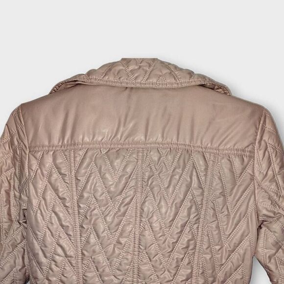 Via Spiga Womens Puffer Sz XS Pink Jacket Hood Belted classiccore Whimsicore Y2K - Picture 8 of 10